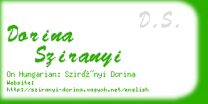 dorina sziranyi business card